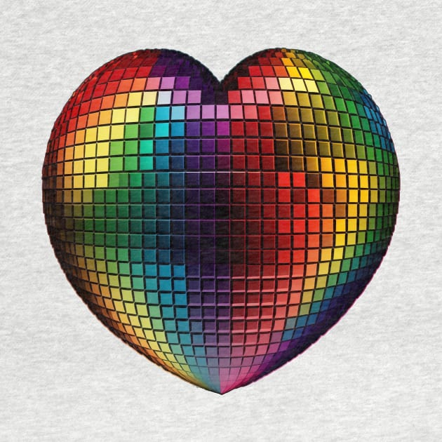 Puffy Rainbow Heart Mosaic by TheJadeCat